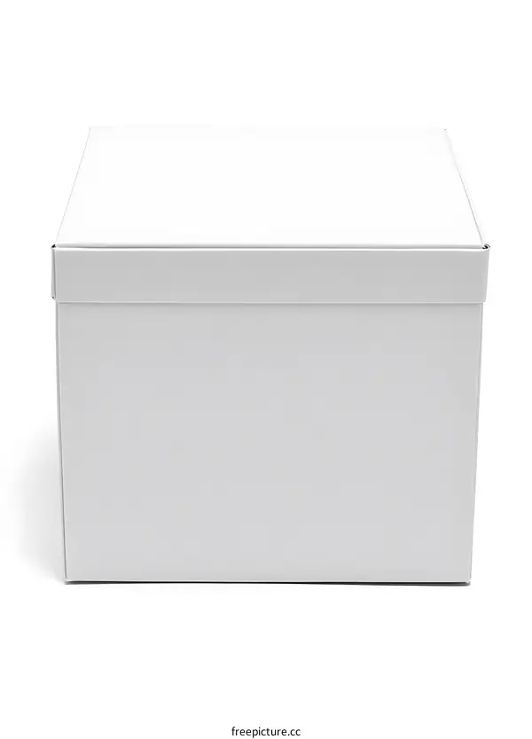 Blank White Box Mockup Isolated on White Background