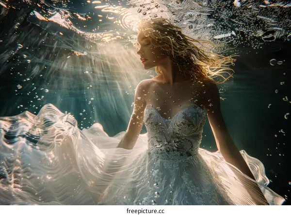 An Underwater Fairytale: Bride in a White Dress