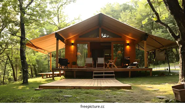 Wooden Cabin in the Woods