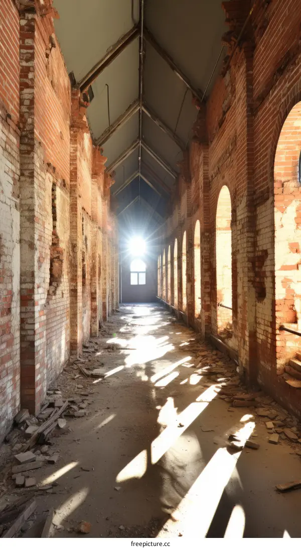 Sunlight Through Abandoned Factory Windows
