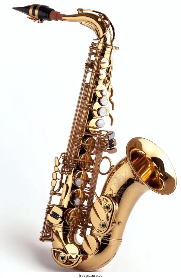 Gold Saxophone Instrument Close-up