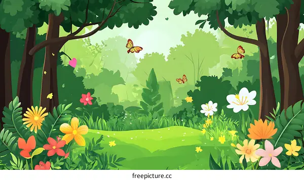 Springtime in the Forest Illustration