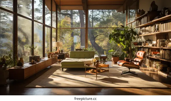 mid century modern living room interior design