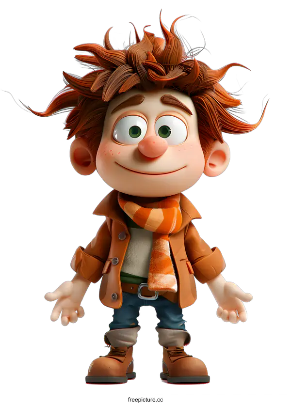 [Transparent Background PNG]3D cartoon character of a boy
