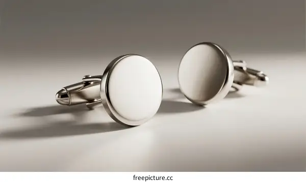 Elegant Silver Cufflinks with Smooth Circular Design for Formal Events