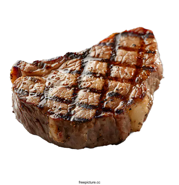 [Transparent Background PNG]Grilled steak on white background