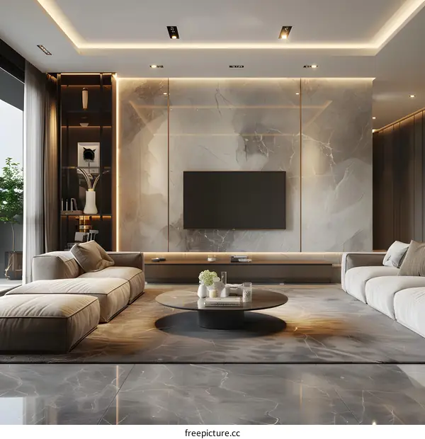 Modern minimalist living room design renderings