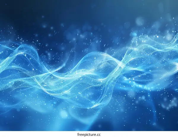 Blue Abstract Glowing Waves Background