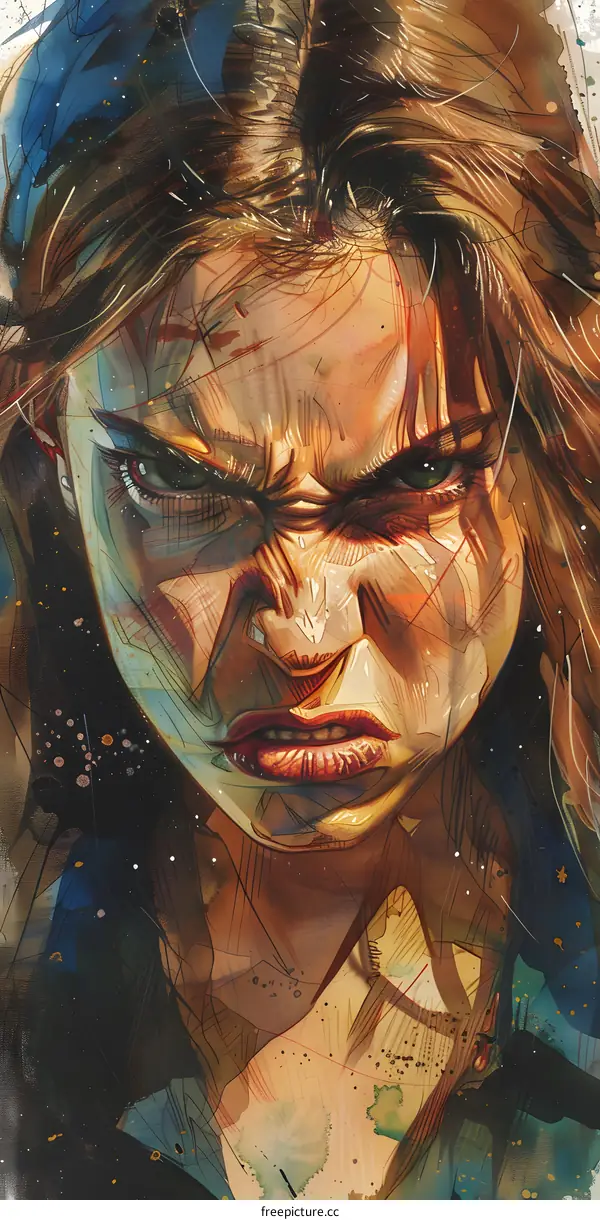 portrait of an angry woman