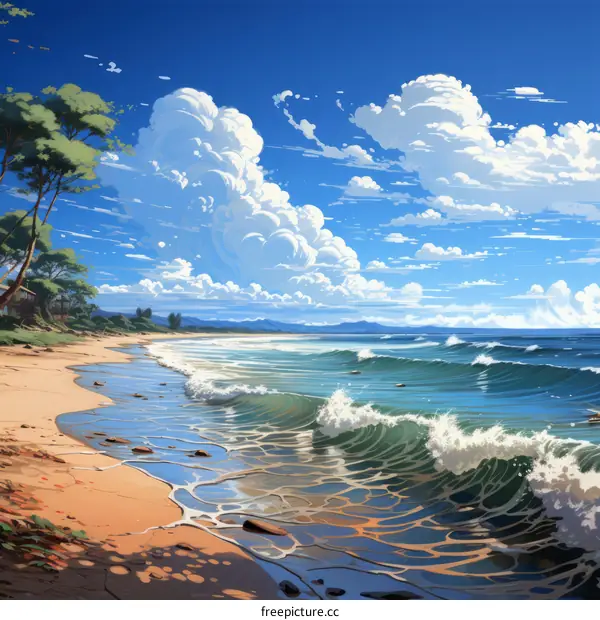 Beach, sea and clouds