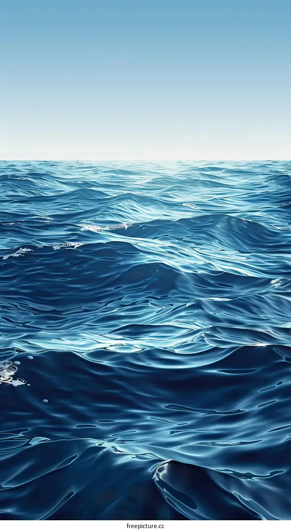 Deep Blue Ocean Water Surface