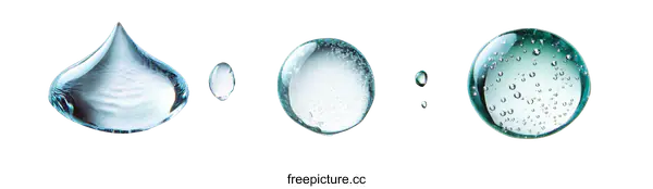 [Transparent Background PNG]Close-up Droplets of Clear Liquid