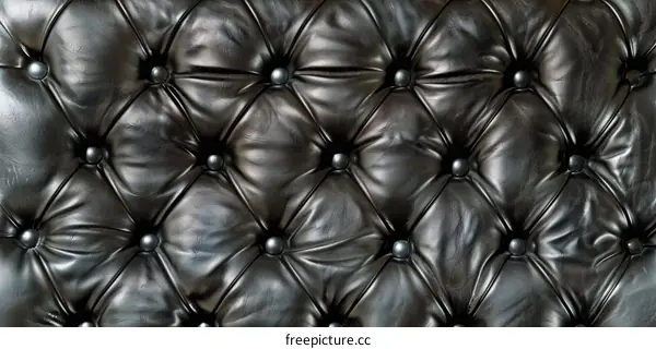 Elegant Black Chesterfield Sofa Texture Background