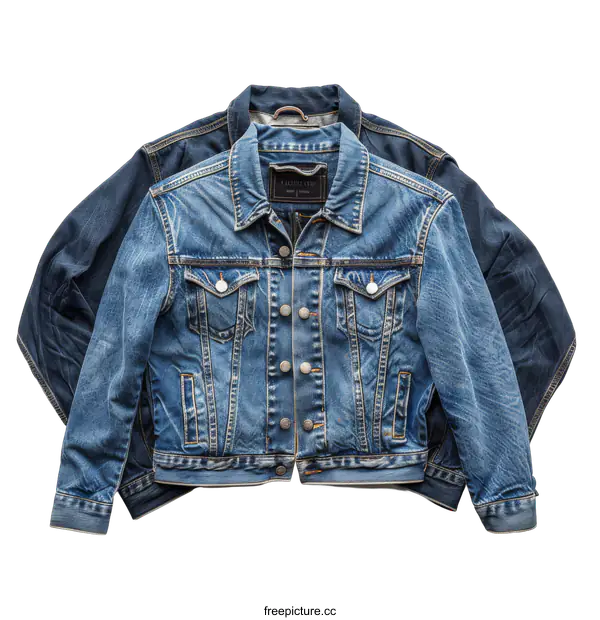 [Transparent Background PNG]Blue Denim Jacket on transparent background
