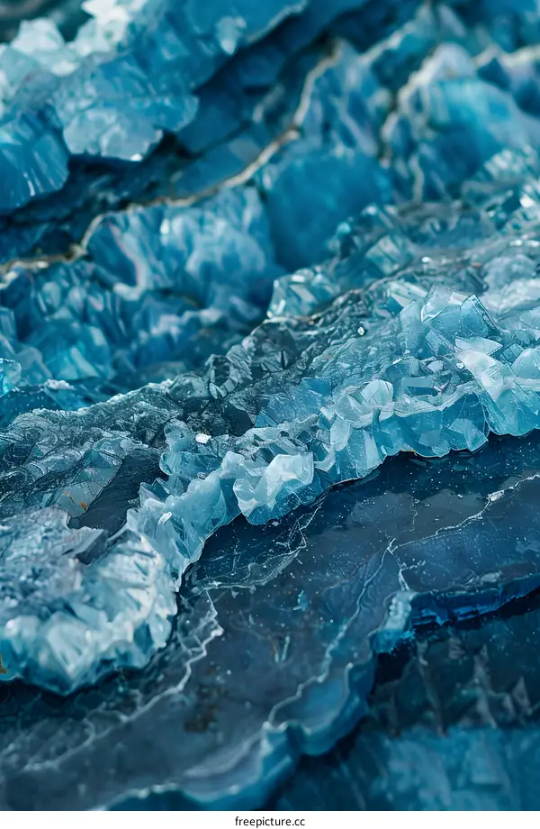 Close Up Texture of Blue Crystal
