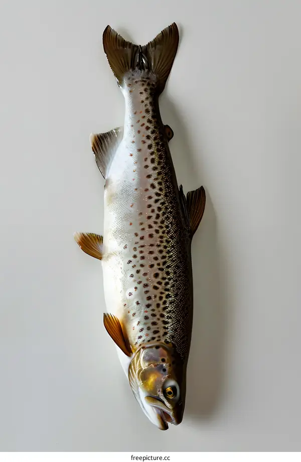 Freshwater Fish Brown Trout on White Background