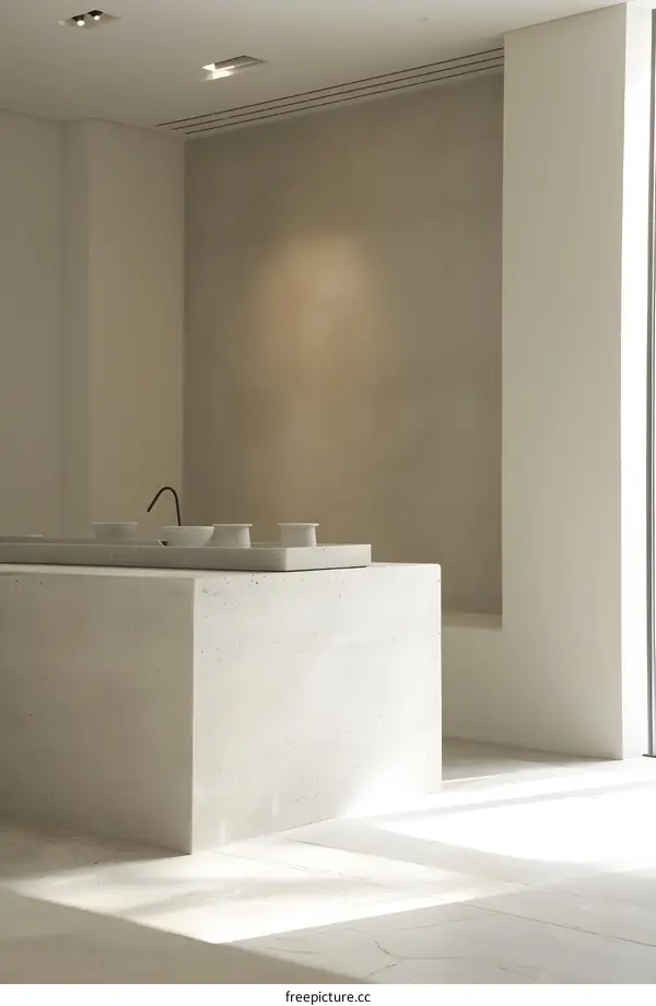 Minimalist Concrete Countertop Design in Modern Interior