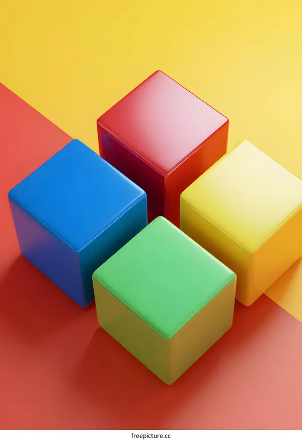 Colorful Cubes Abstract Background