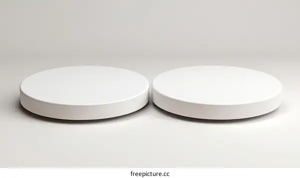Two Blank Round White Platforms