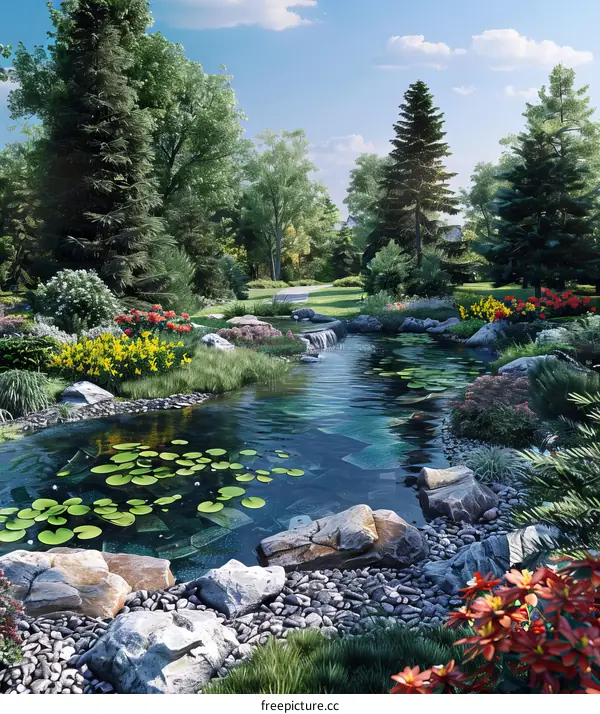 The landscape design of the garden