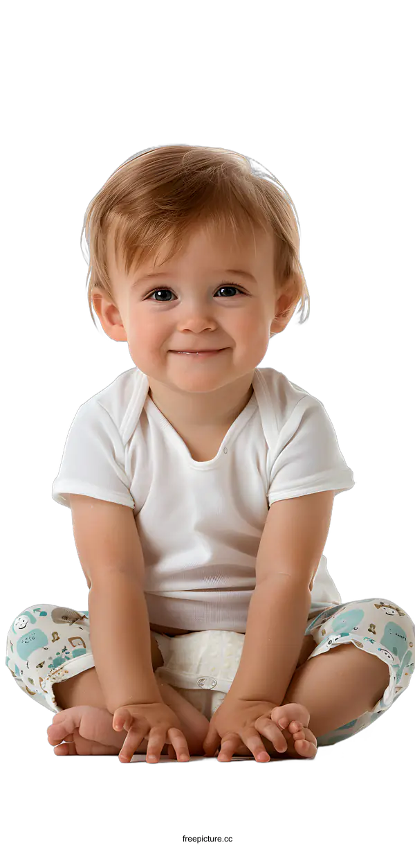 [Transparent Background PNG]Portrait of a smiling baby