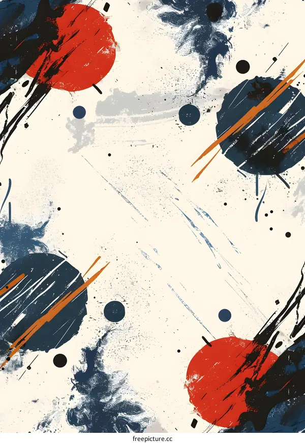 Abstract Art Background with Red and Blue Circles