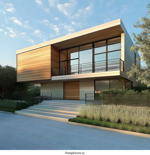 Modern Minimalist Home Design with Wooden Facade