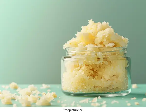 Yellow Body Scrub in a Jar for Smooth Skin