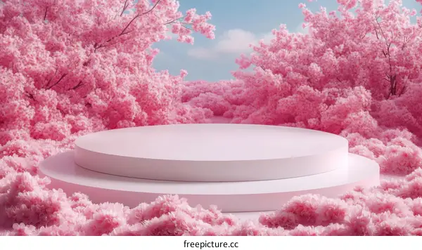 Pink Cherry Blossom Display Stage