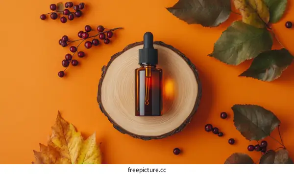 Autumnal Skincare Essence Display