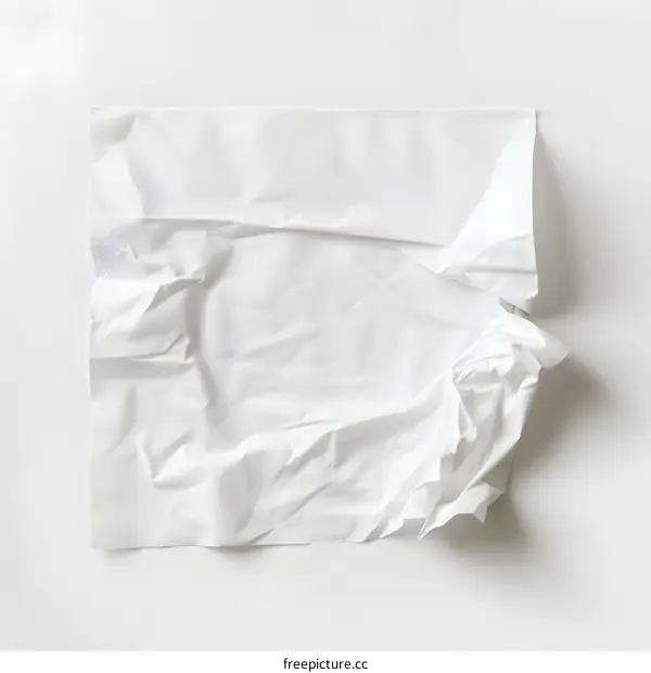 White Crumpled Paper Texture Background