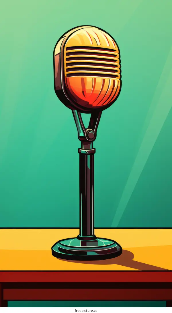 Retro microphone illustration