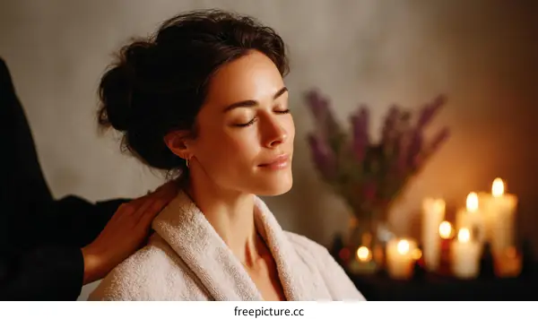 Relaxing Shoulder Massage in Spa
