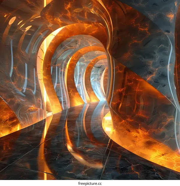 Abstract Futuristic Architectural Interior Design