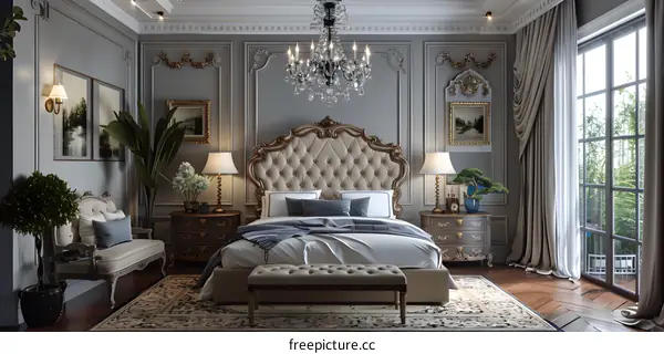 European-style luxury bedroom