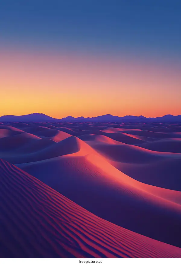 Desert Landscape at Sunset with Purple and Red Hues