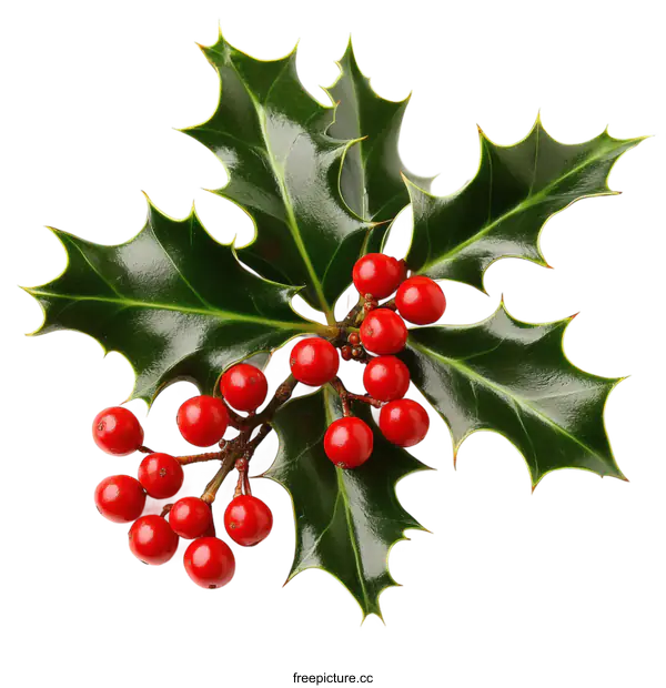 [Transparent Background PNG]Christmas Holly Berries and Leaves