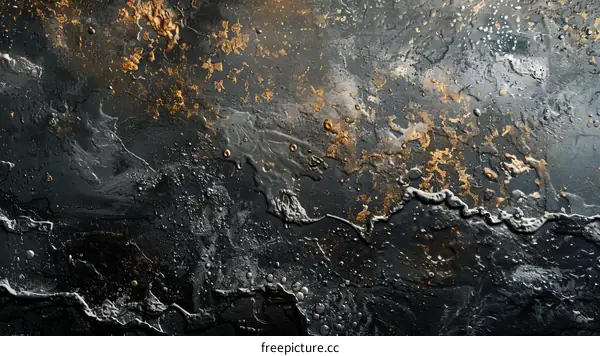 Black and gold abstract painting