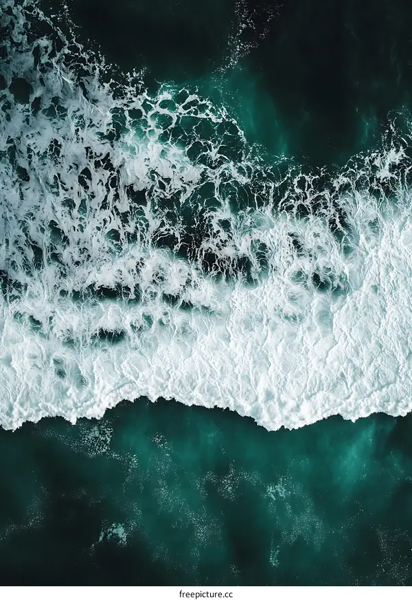Ocean Waves Aerial View Turquoise Water
