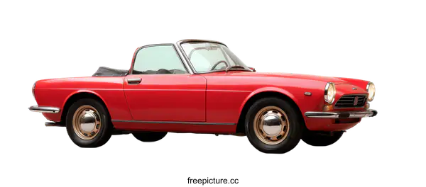 [Transparent Background PNG]Vintage Red Convertible Car Showcase