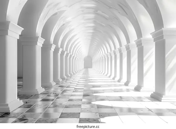 Classic Marble Hallway with Columns