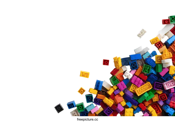 [Transparent Background PNG]Colorful Building Blocks on White Background