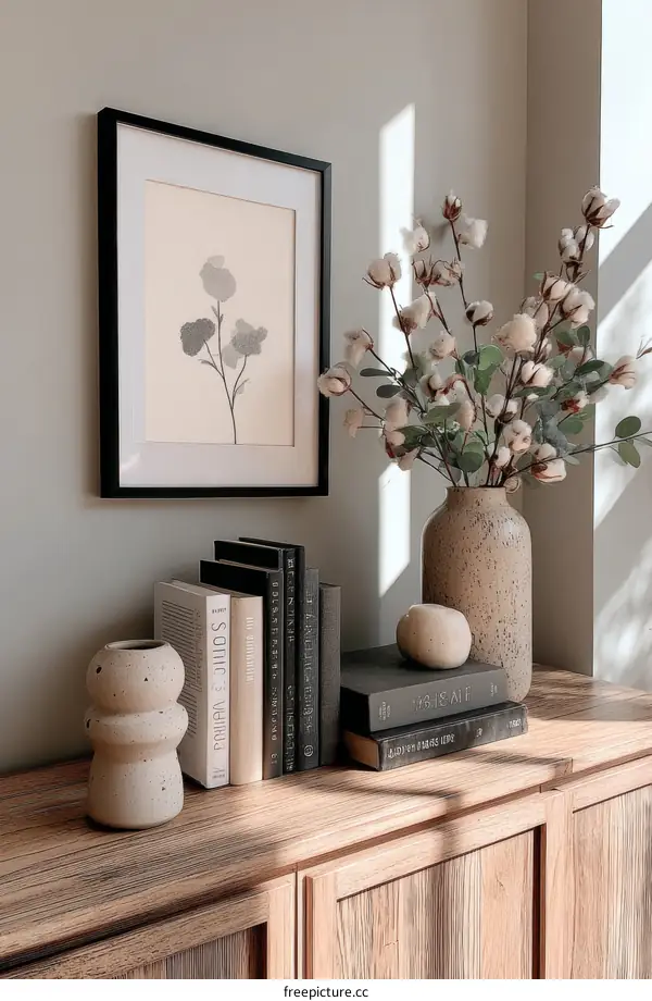 Elegant Interior Decor with Floral Art Print