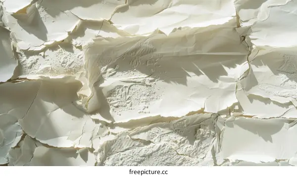 Close up of a white cracked surface