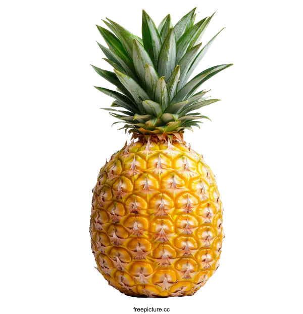 [Transparent Background PNG]Fresh Ripe Pineapple Close Up