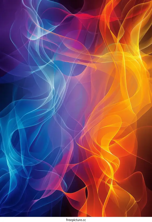 Abstract Colorful Flowing Lines Background Design