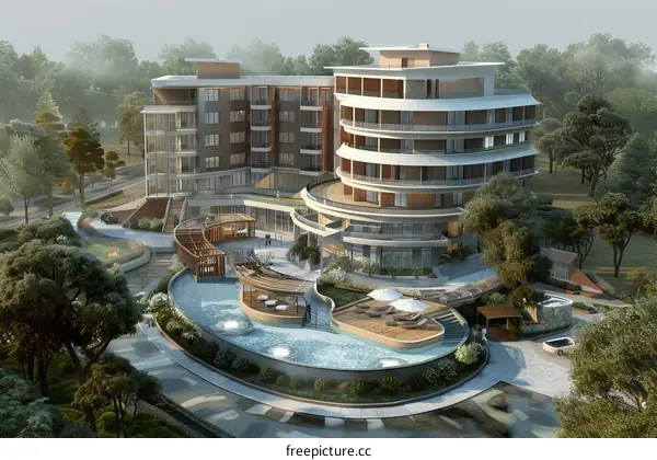 Affluent and Secure Residential Community with Lush Greenery