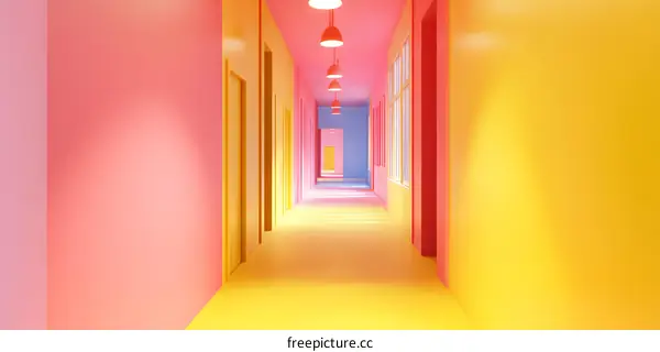 Abstract Colorful Corridor Interior Design