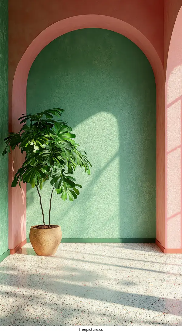 Modern Interior Design with Archways and Greenery