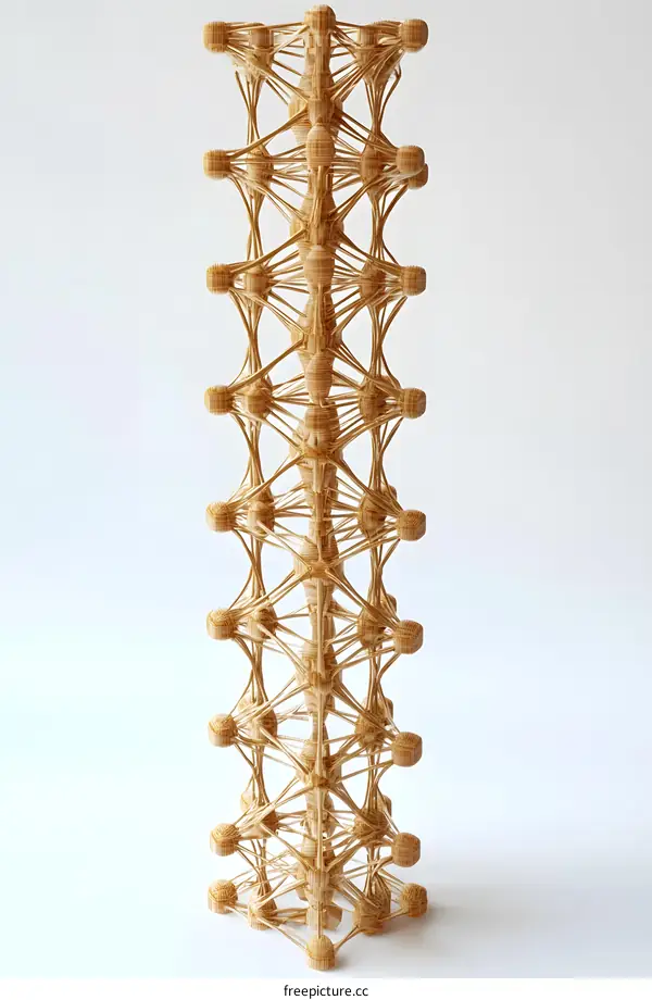 Tall Wooden Structure Made with Toothpicks